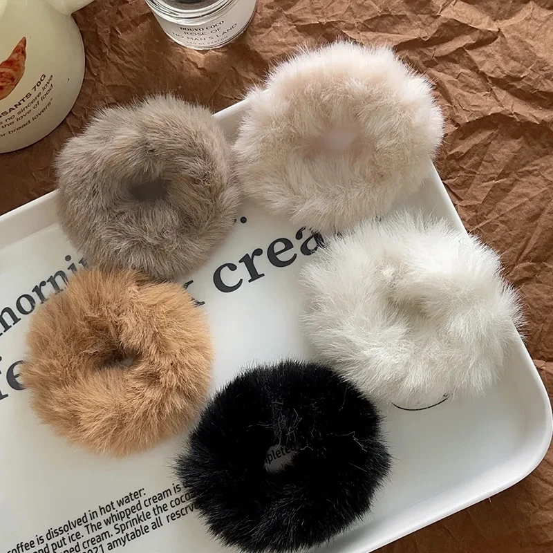 Women'S Winter Accessories Set - 1-4PCS 여성용 새로운 다채로운 푹신한 헤어