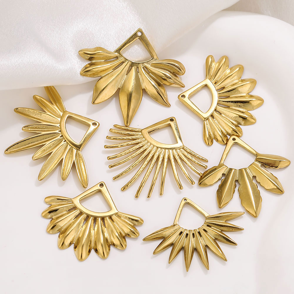 Tassel Earrings Boho - 2개 스테인리스 스틸 부채꼴 귀걸이 참
