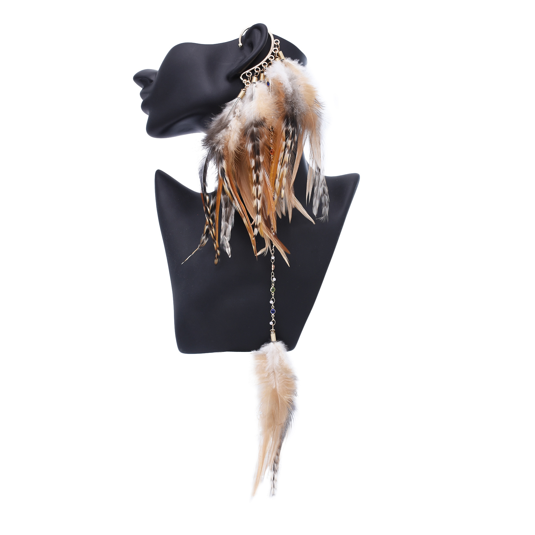 Women Accessories India - 보헤미안 에스닉 스타일 깃털 드롭 귀걸이,
