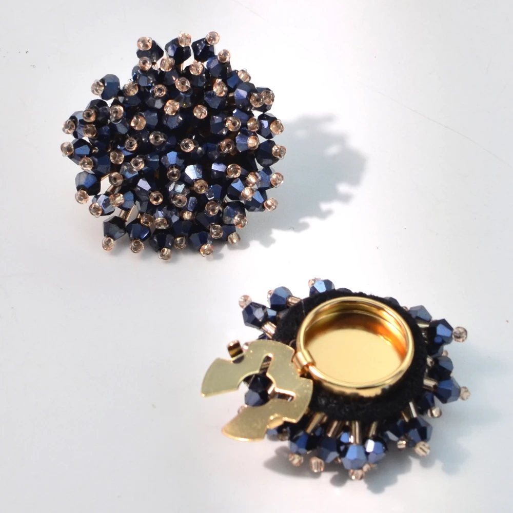 Women Accessories Jewelry - 2PCS 우아한 버튼 커버 수제 비즈