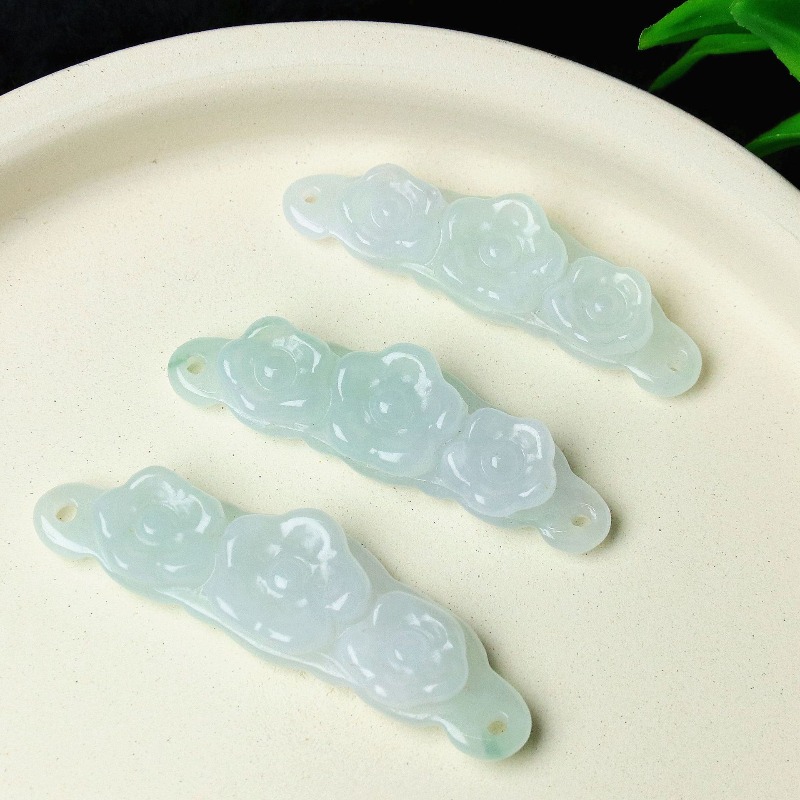 Women Accessories Jewelry - 1pc 천연 경옥 에메랄드 꽃 핸드