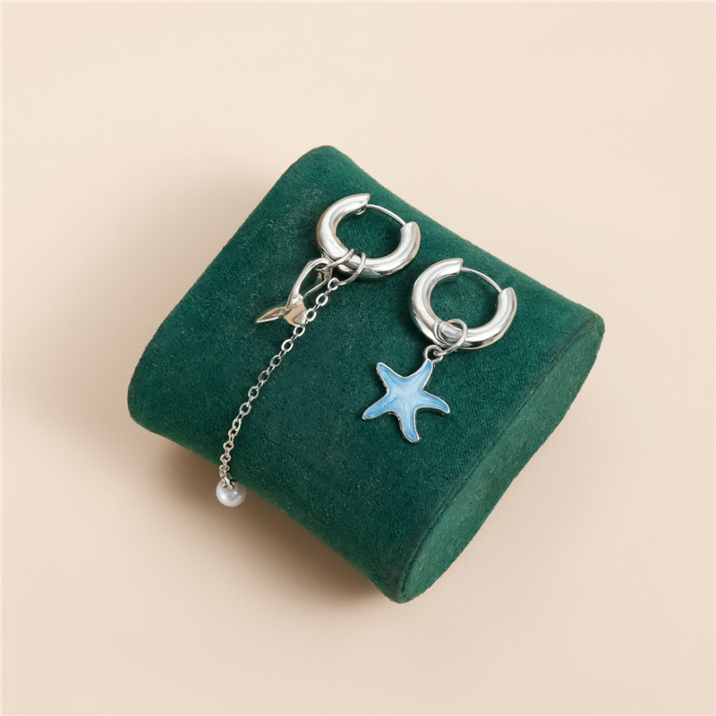 Tassel Earrings Boho - 보헤미안 스테인리스 스틸 불가사리 참 후프