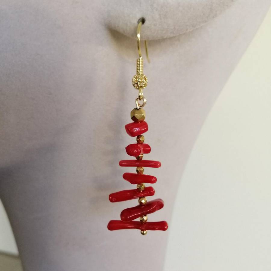 여성용 불규칙 브랜치 레드 코랄 롱 태슬 드롭 귀걸이  - Tassel Earrings Boho 리뷰 및 가격