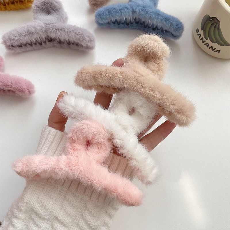 푹신한 플러시 가짜 모피 큰 게 머리 발톱 클립 여자  - Women'S Winter Accessories Set 리뷰 및 가격