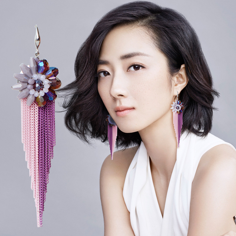 쌀 구슬 귀걸이 Tassels 크리스탈 꽃 보헤미아 패 - Tassel Earrings Boho 리뷰 및 가격