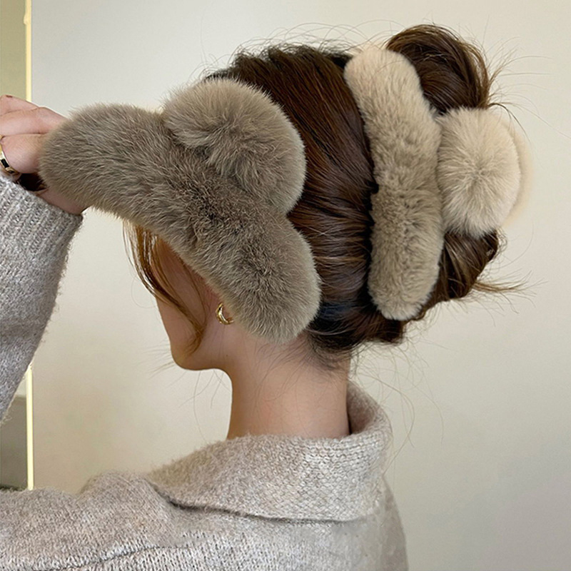 겨울 인조 모피 헤어 클로 토끼 헤어 머리핀 플러시 헤 - Women'S Winter Accessories Set 리뷰 및 가격