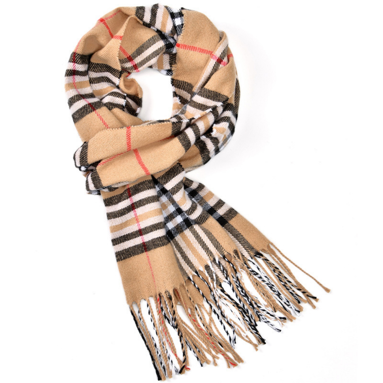 1PCPlaid 스카프 태슬 디자인 클래식 체크 패턴  - Women'S Winter Accessories Set 리뷰 및 가격