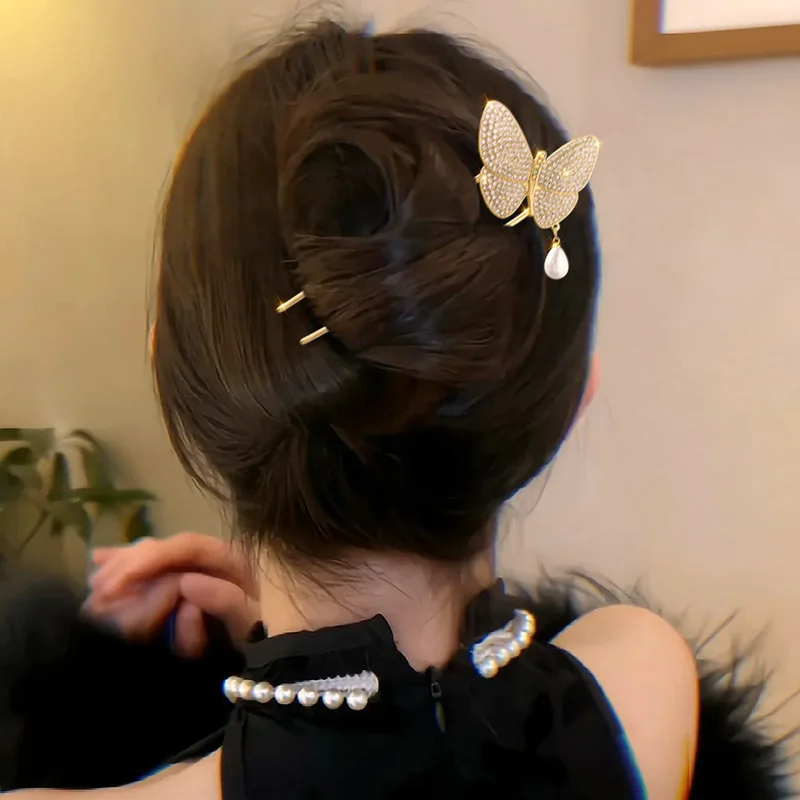 앤틱 스타일 진주 라인스톤 고급 U자형 태슬 헤어핀 신 - Pearl Hair Pin 리뷰 및 가격