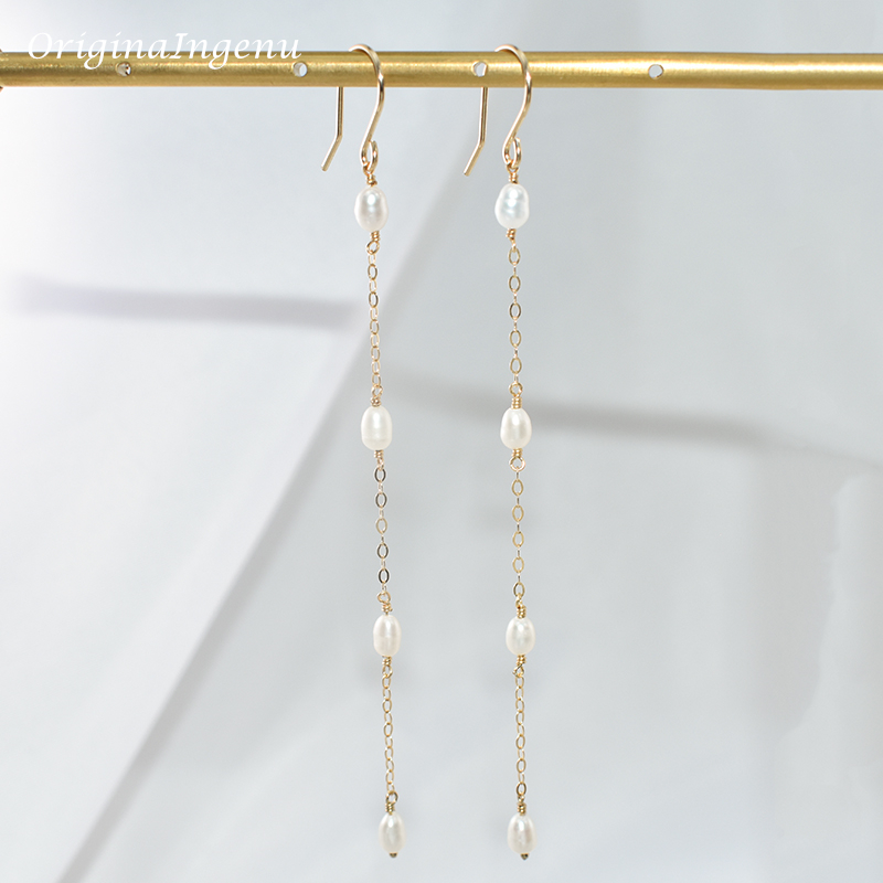 14K 골드 채워진 천연 진주 귀걸이 수제 보석 Boh - Tassel Earrings Boho 리뷰 및 가격
