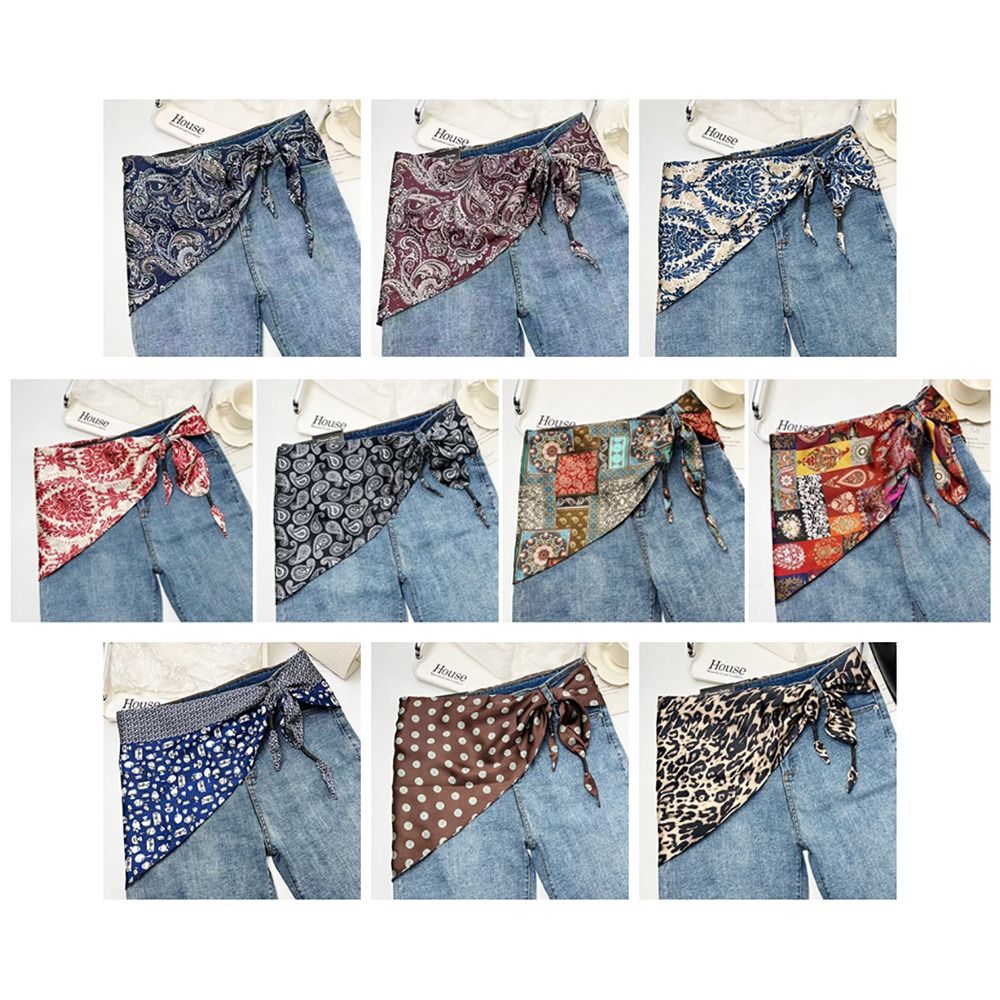 모조 실크 캐슈 플로럴 실크 스카프 문학적 스타일 다용 - Women'S Jeans Accessories 리뷰 및 가격