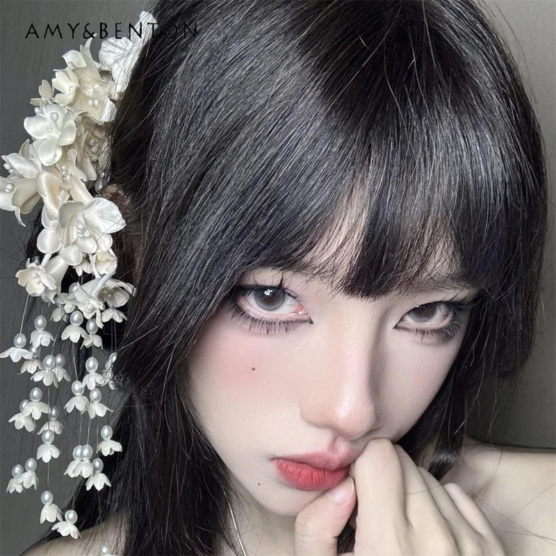 25COSE우아한 기질 꽃 프린지 머리핀 모리 소녀 달 - Pearl Hair Pin 리뷰 및 가격
