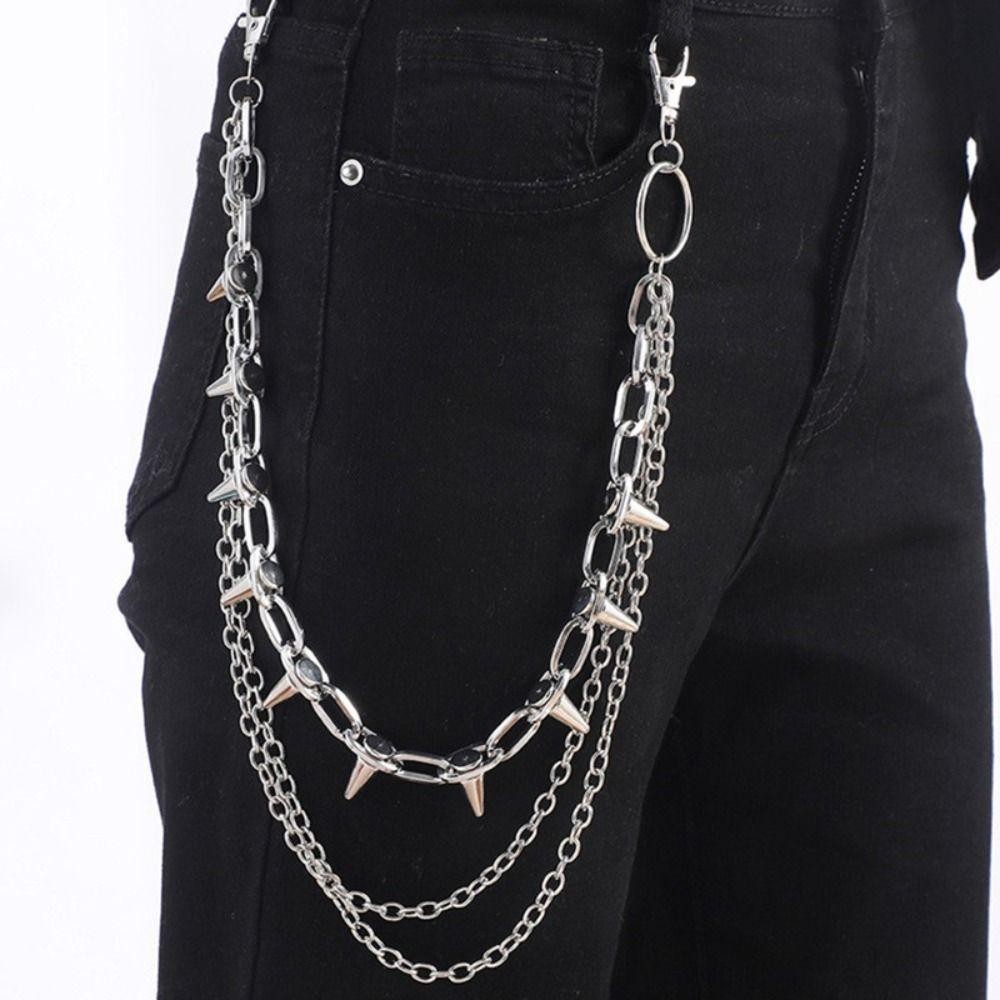 유니섹스 힙합 펑크 록 메탈 허리 체인 팬츠 키링 바지 - Women'S Jeans Accessories 리뷰 및 가격