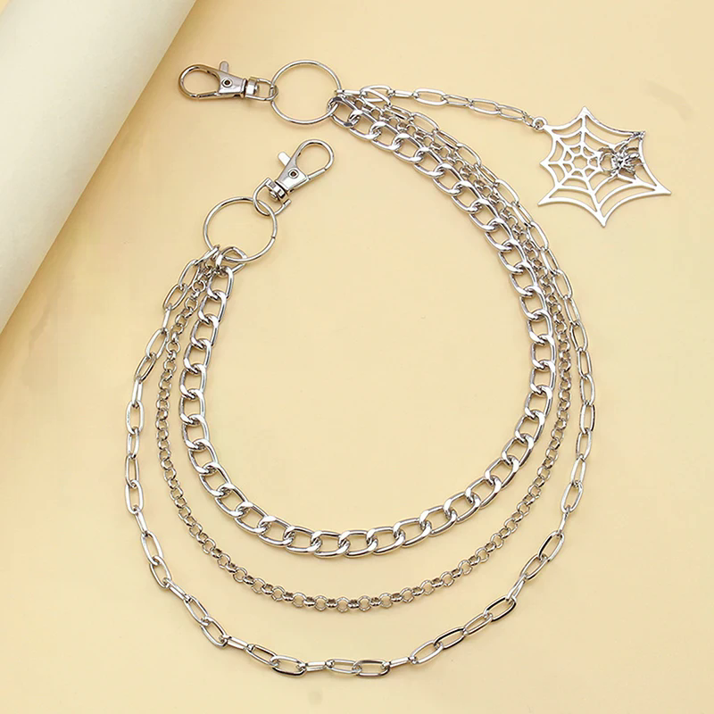 패션 펑크 메탈 팬츠 체인 힙합 허리 체인 거미줄 펜던 - Women'S Jeans Accessories 리뷰 및 가격
