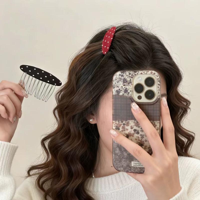 핫세일 물방울 무늬 헤어콤 헤어핀 빈티지 멀티 컬러 물 - Women Accessories Sale 리뷰 및 가격