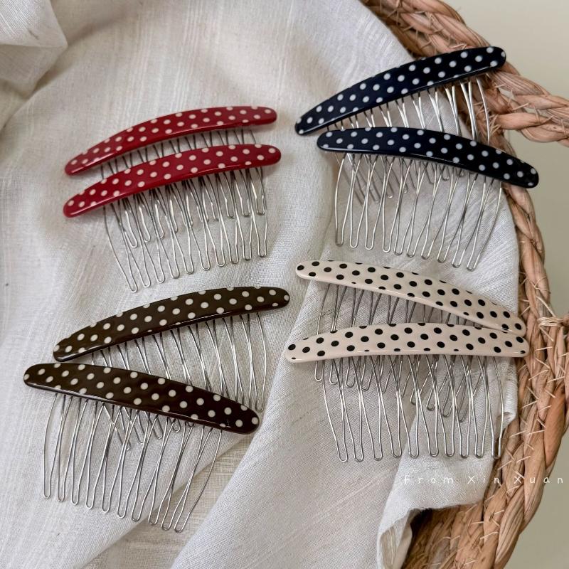 핫세일 물방울 무늬 헤어콤 헤어핀 빈티지 멀티 컬러 물 - Women Accessories Sale 리뷰 및 가격