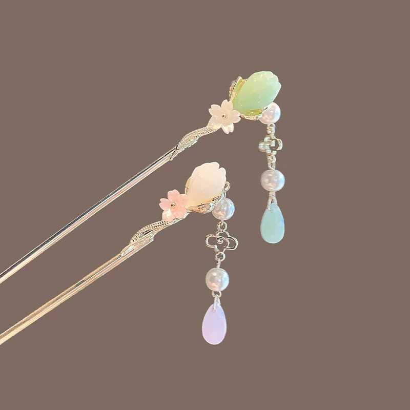 여성을위한 빈티지 꽃 진주 술 머리핀 절묘한 중국 스타 - Pearl Hair Pin 리뷰 및 가격