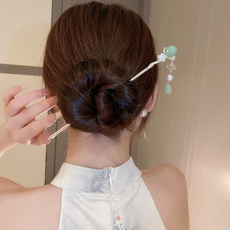 여성을위한 빈티지 꽃 진주 술 머리핀 절묘한 중국 스타 - Pearl Hair Pin 리뷰 및 가격