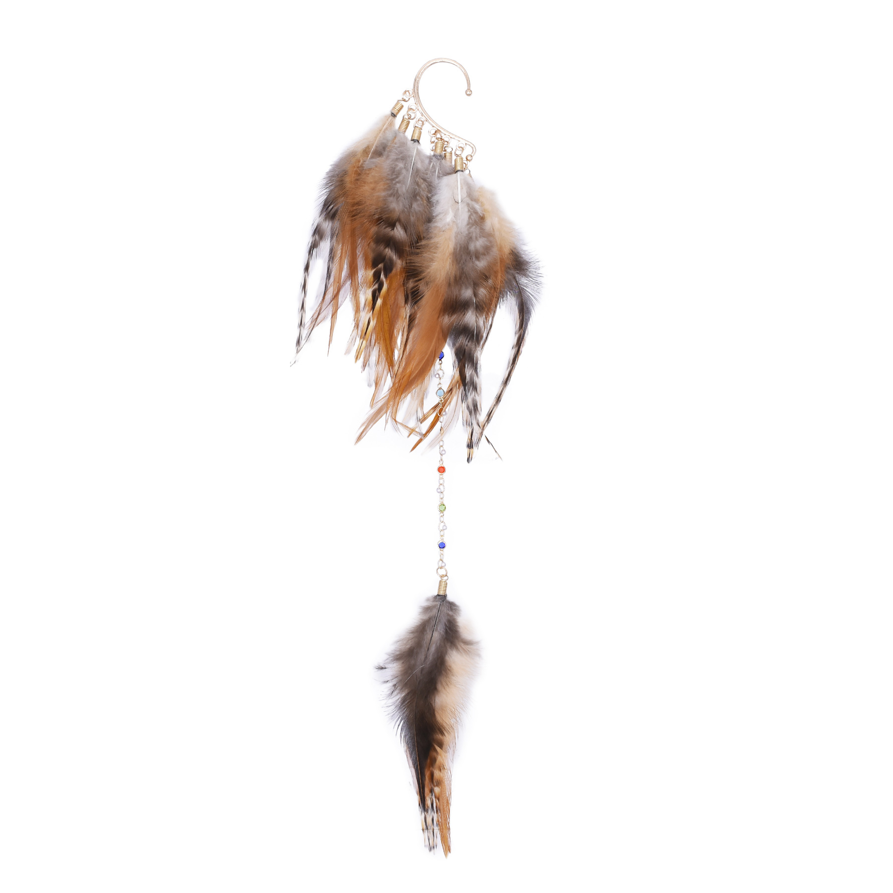 보헤미안 에스닉 스타일 깃털 드롭 귀걸이, 비피어싱 롱 - Women Accessories India 리뷰 및 가격