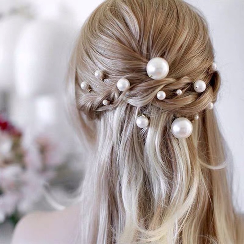 여성을위한 패션 시뮬레이션 진주 머리핀 금속 헤어 클립 - Pearl Hair Pin 리뷰 및 가격