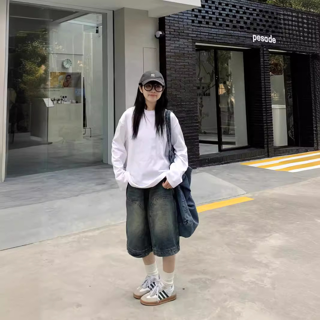 여성 Y2K 빈티지 배기 진 반바지 워싱 와이드 레그  - Women'S Jeans Accessories 리뷰 및 가격
