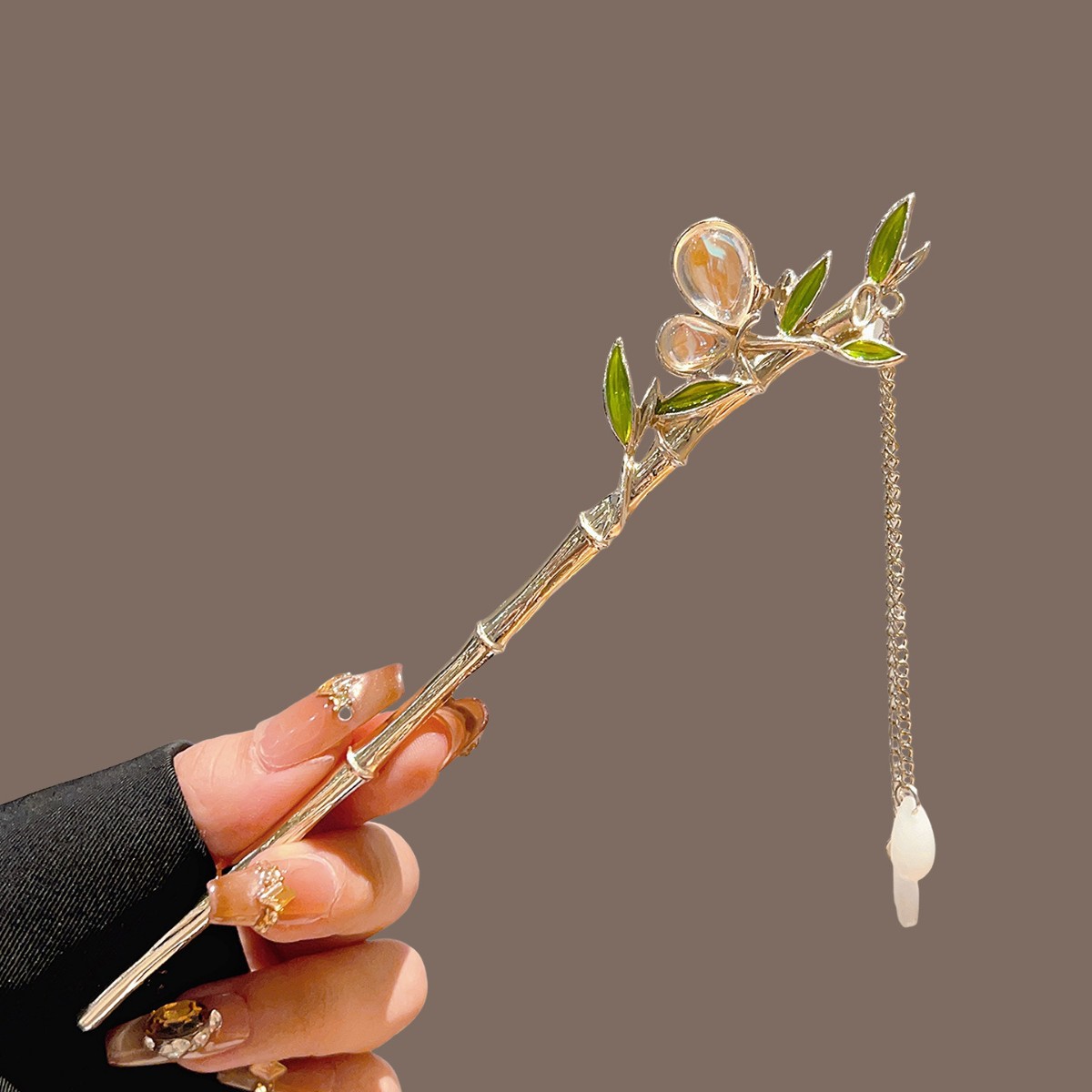 녹색 대나무 태슬 헤어 스틱, 한복 의상용 고대 스타일 - Pearl Hair Pin 리뷰 및 가격