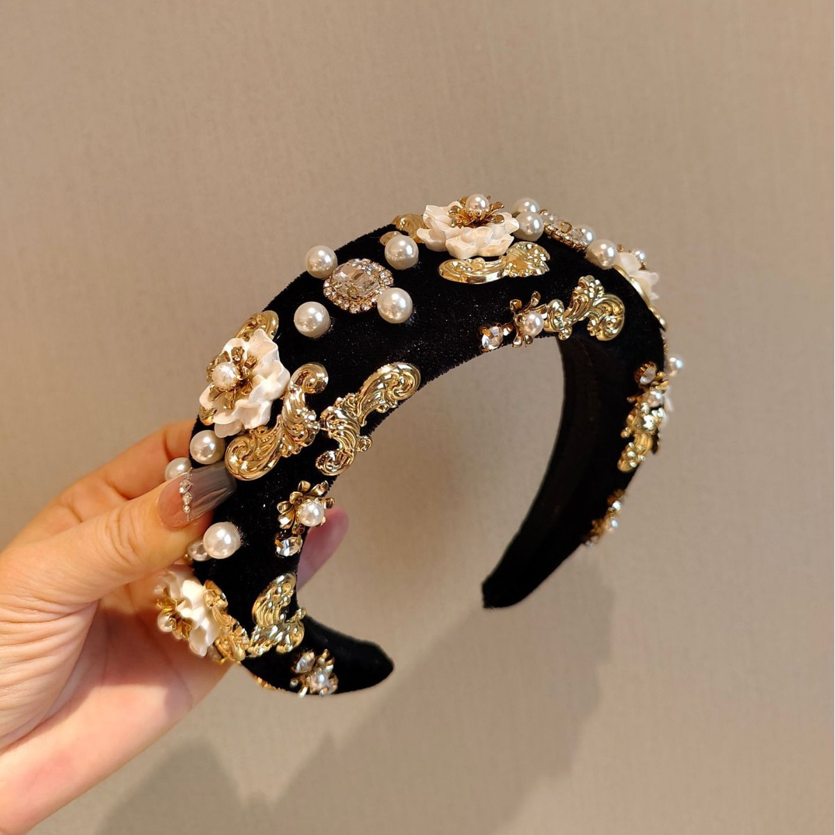 가을과 겨울 핫 세일 레트로 바로크 스타일 두꺼운 스펀 - Women Accessories Sale 리뷰 및 가격