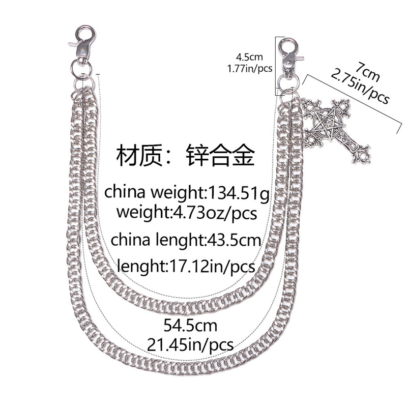 패션 펑크 금속 바지 체인 힙합 허리 체인 크로스 펜던 - Women'S Jeans Accessories 리뷰 및 가격