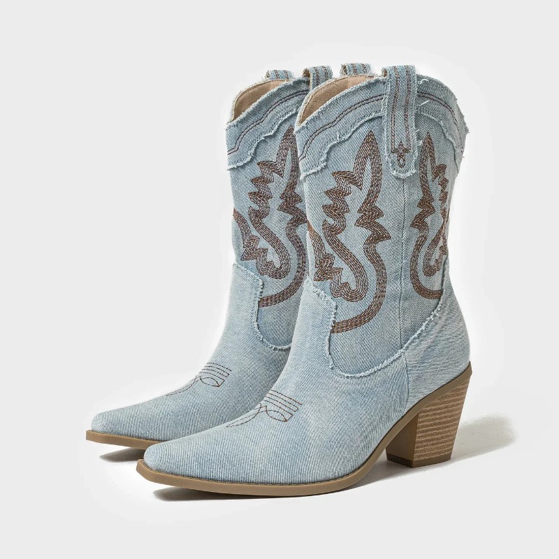 2025 가을 겨울 여성 자수 참 웨스턴 카우보이 부츠 - Women'S Jeans Accessories 리뷰 및 가격