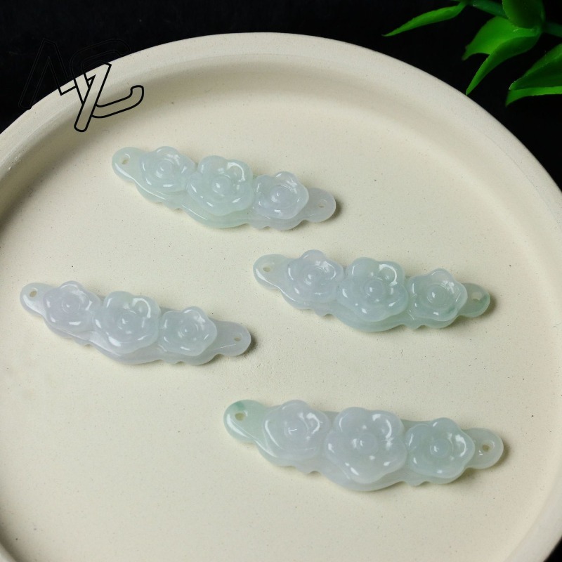 1pc 천연 경옥 에메랄드 꽃 핸드 카드 DIY 액세서 - Women Accessories Jewelry 리뷰 및 가격