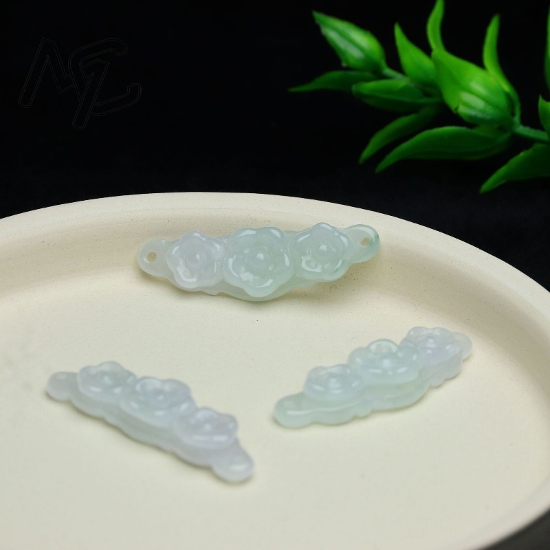 1pc 천연 경옥 에메랄드 꽃 핸드 카드 DIY 액세서 - Women Accessories Jewelry 리뷰 및 가격