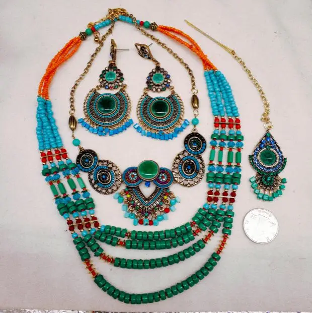 여성용 인도 주얼리 세트, 무대 공연, 인도 의상, 목 - Women Accessories India 리뷰 및 가격