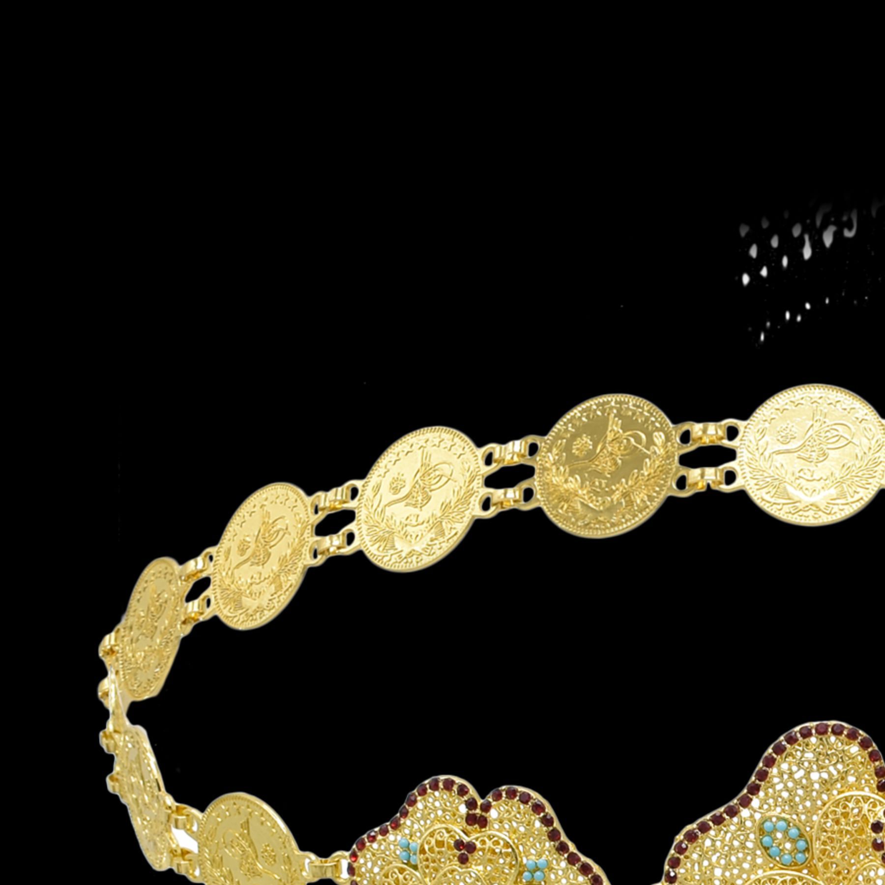 할로우 아웃 플라워 코인 체인 펜던트 벨트 여성용, 라 - Women Accessories India 리뷰 및 가격