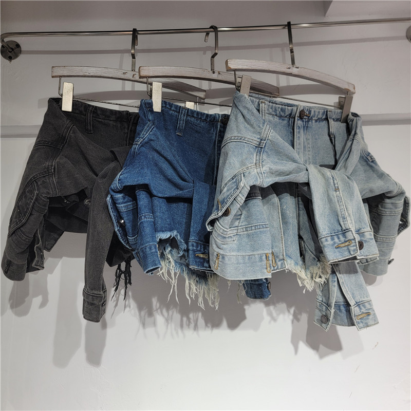 데님 반바지 여성 청바지 빈티지 워싱 A라인 슬림핏 로 - Women'S Jeans Accessories 리뷰 및 가격