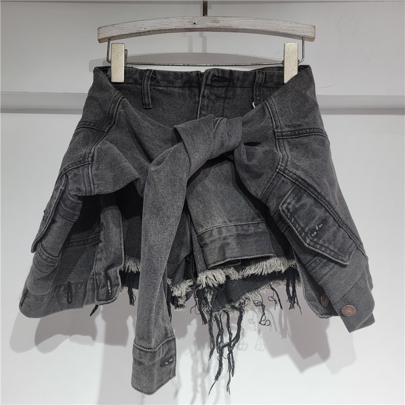 데님 반바지 여성 청바지 빈티지 워싱 A라인 슬림핏 로 - Women'S Jeans Accessories 리뷰 및 가격