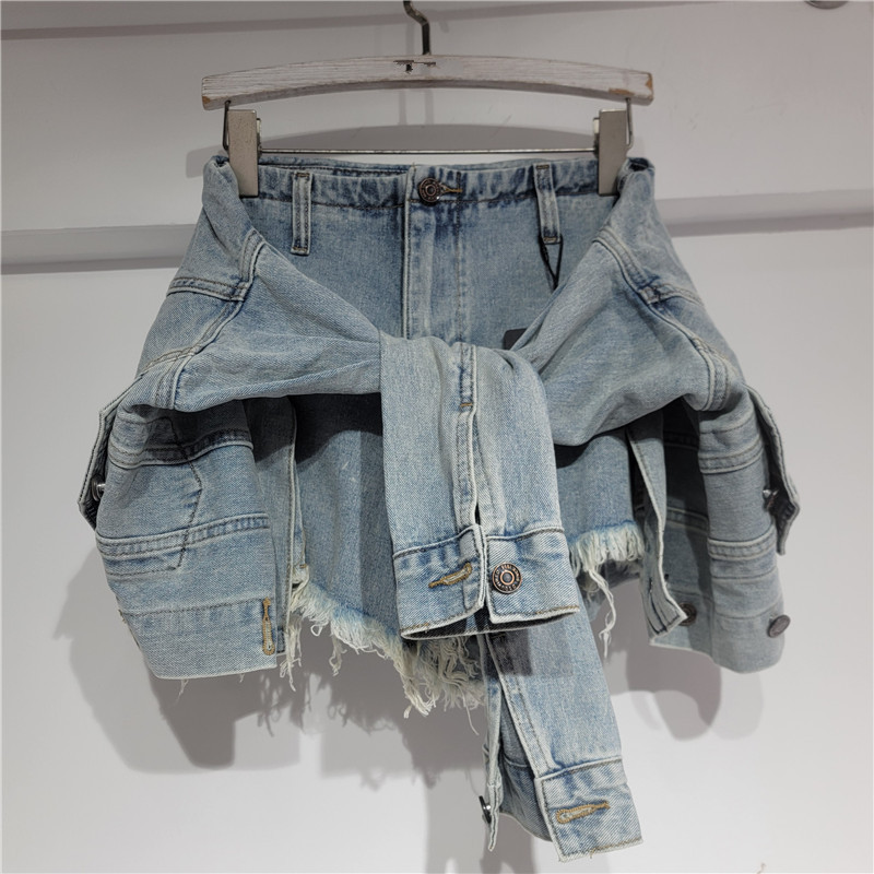 데님 반바지 여성 청바지 빈티지 워싱 A라인 슬림핏 로 - Women'S Jeans Accessories 리뷰 및 가격