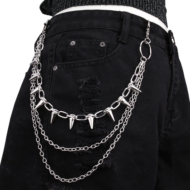 힙합 펑크 록 메탈 바지 허리 체인 남녀 공용 키 체인 - Women'S Jeans Accessories 리뷰 및 가격