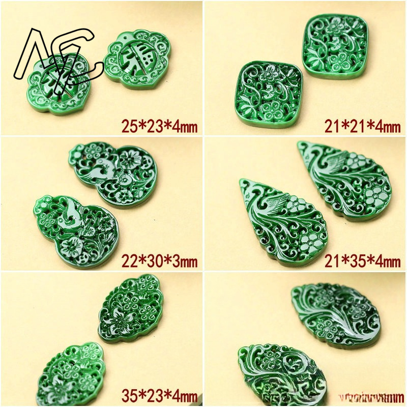 2pcs DIY 천연 드라이 그린 에메랄드 할로우 아웃 - Women Accessories Jewelry 리뷰 및 가격