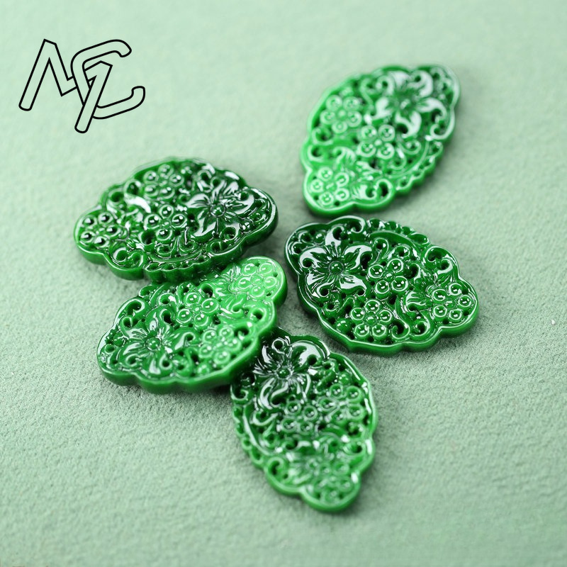 2pcs DIY 천연 드라이 그린 에메랄드 할로우 아웃 - Women Accessories Jewelry 리뷰 및 가격