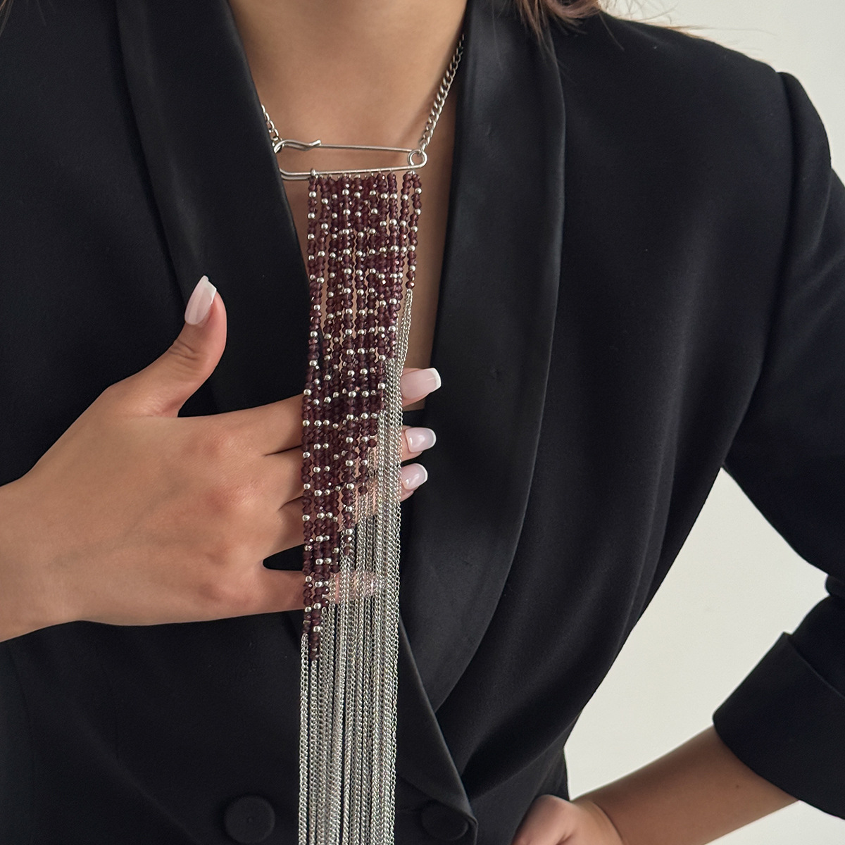 실버 컬러 태슬 체인 브로치 패션 액세서리 여성용 고정 - Women Accessories Jewelry 리뷰 및 가격