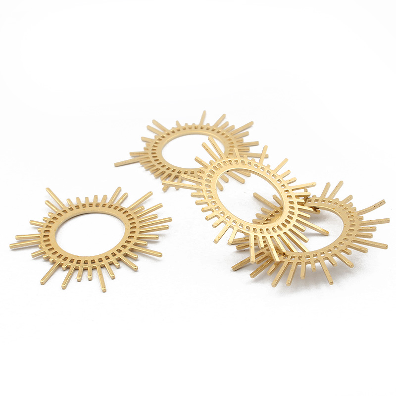 5 개/몫 원시 황동 태양 버스트 매력 DIY Boho - Tassel Earrings Boho 리뷰 및 가격