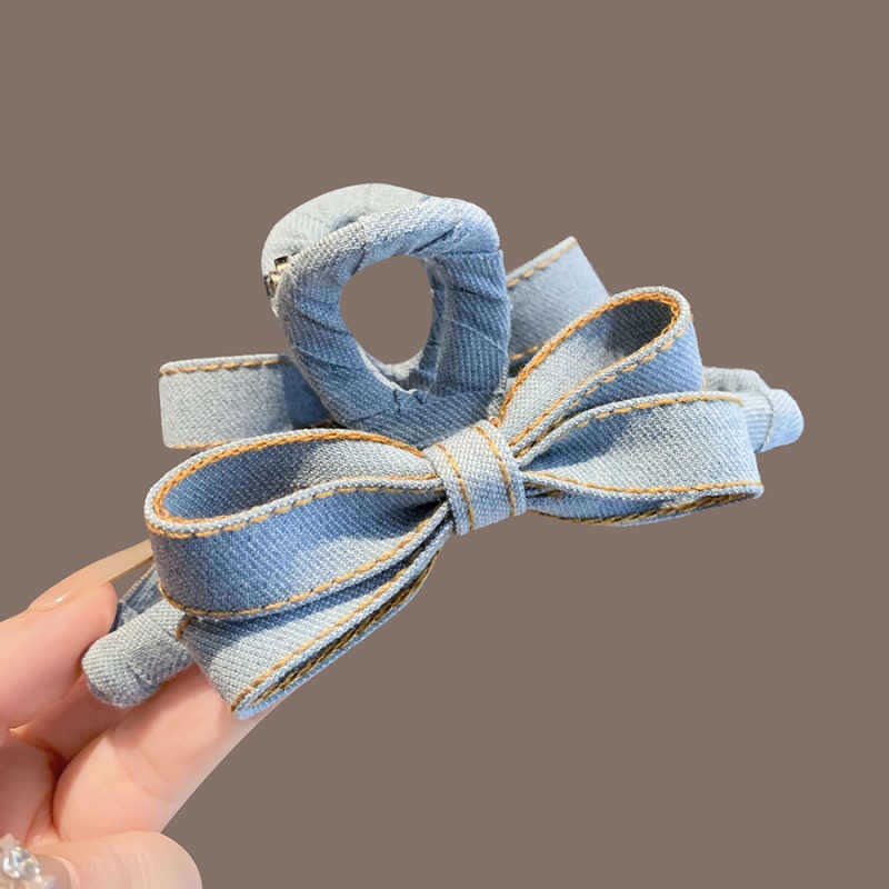 가을 겨울 데님 리본 헤어 클립 여성용, 고급 헤어 번 - Women'S Winter Accessories Set 리뷰 및 가격