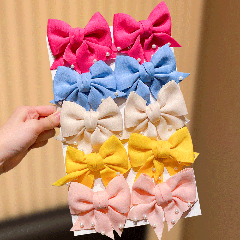 10팩 멀티컬러 나비 매듭 헤어핀 진주 장식 달콤하고  - Pearl Hair Pin 리뷰 및 가격