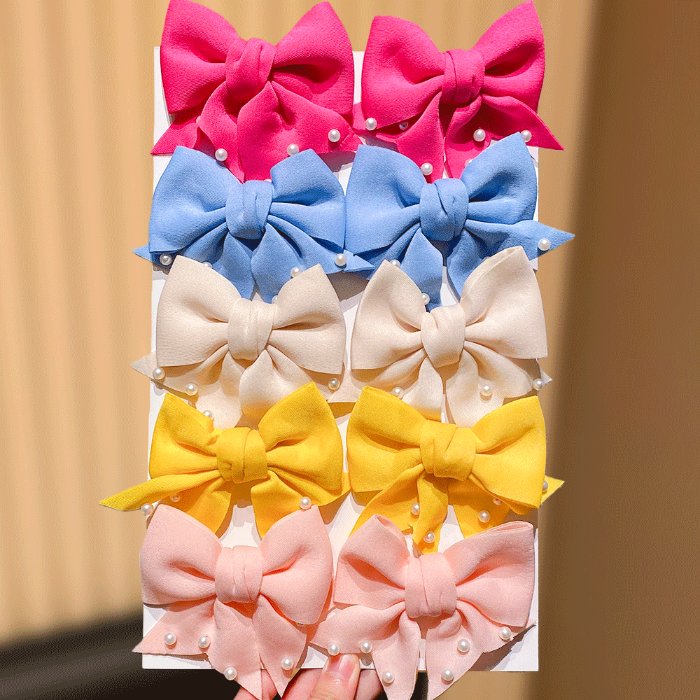 10팩 멀티컬러 나비 매듭 헤어핀 진주 장식 달콤하고  - Pearl Hair Pin 리뷰 및 가격