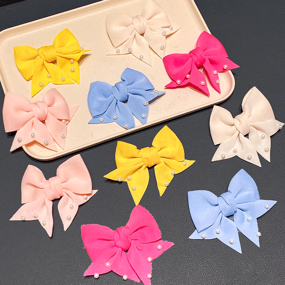 10팩 멀티컬러 나비 매듭 헤어핀 진주 장식 달콤하고  - Pearl Hair Pin 리뷰 및 가격