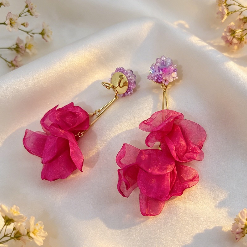 새로운 패션 플라워 태슬 클립 귀걸이 여성용 무피어싱  - Tassel Earrings Boho 리뷰 및 가격